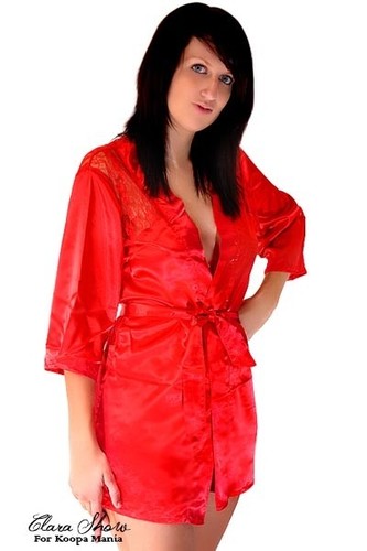 Kimono peignoir satin dos - peignoir,