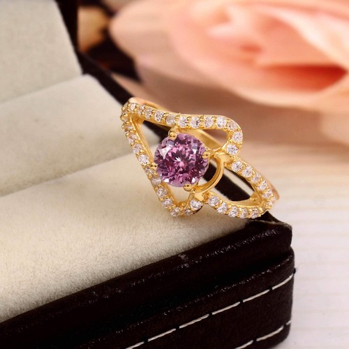 Bague saphir rose rond - bague,