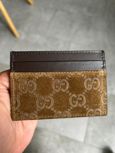Porte cartes gucci cuir marron - porte-cartes,