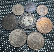 JOLI LOT DE 8 PIECES DE 1 et 2 CENTIMES NAPOLÉON, CERES, DUPUIS   (1331)
