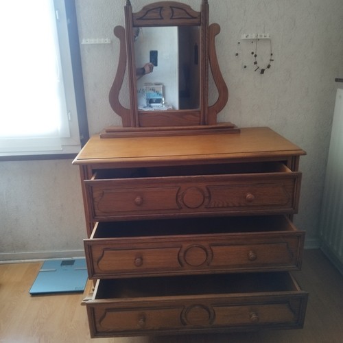 Commode bois marron tiroirs - commode,