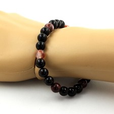 Bracelet perles Agate noire +