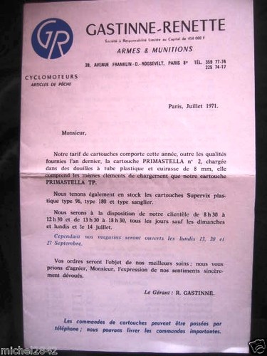 Tarif 1971 gastinne - tarif, renette