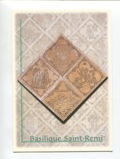 Reims - Basilique St Rémy Dalles gravées vestiges du dallage historié St Nicaise