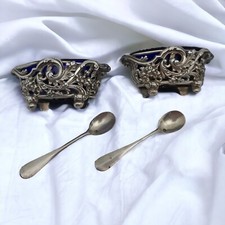 Paire De Saleron En Argent