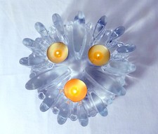 Dessous de plat-Chauffe plat en verre vintage70-Georg.Schutte triangle 3 bougies