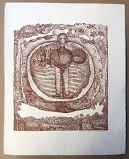 Lithographie Aristide CAILLAUD (1902-1990) Portrait Paysan Campagne 1971 XXe