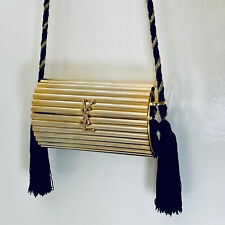 Sac Minaudiere Dore YSL YVES SAINT LAURENT Opium Gilt Tassel Clutch Bag Tasche