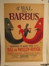 AFFICHE MORVAN BAL DES BARBUS  HUMOUR