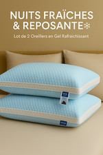 Lot de 2 Oreillers Rafraîchissants en Gel | Confort Hôtelier | Anti-Transpiratio