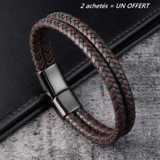 Bracelet Cuir Tressé Lanière