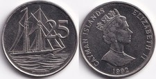 25 Cents 1992 Iles Caïmans Cayman Islands Elizabeth II - Bateau à voiles