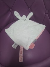 Doudou velours plat lapin rose