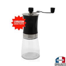 Petit moulin à café manuel broyeur de grains à main en verre avec manivelle