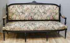 Grande Banquette Louis XVI En Bois Noirci, époque Napoléon III