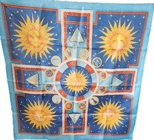 Foulard en soie peint à  la