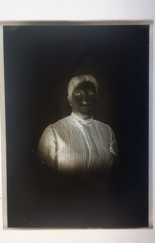 Glass plate portrait woman - glass,