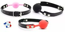 Bâillon boule cock bouche BDSM bondage restriction SM simili cuir silicone