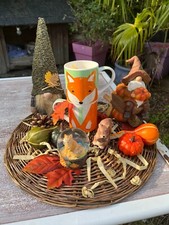 lot de décorations d'automne en céramique neuve citrouille champignons **