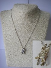 JOLI COLLIER PENDENTIF CAVALIER CHEVAL 7GR en Argent massif 925 N°284