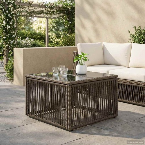 Table jardin rattan et - pe,