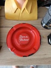 Cendrier émaillé Ancien Bière du Pêcheur ERO OBERNAI Alsace Années 30