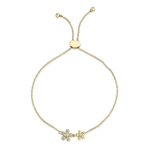 14k jaune diamant fleur - 14k,