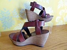 MINELLI sandales compensées cuir brut marron  t 37 parfait état