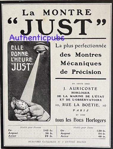 Publicite just montre horloger - publicite,