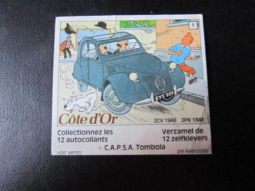 Tintin autocollant cote or - tintin,