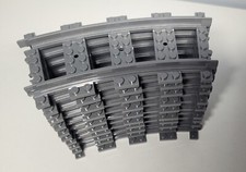 Lot de 10 rails courbés gris pour train ou tramway Lego (neufs)