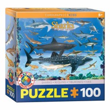 Eurographics Puzzle Requins, Animaux, Puzzle pour enfants, 100 pièces, 48 x 3...