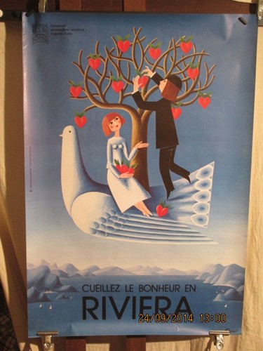 Affiche riviera peynet couple - affiche,