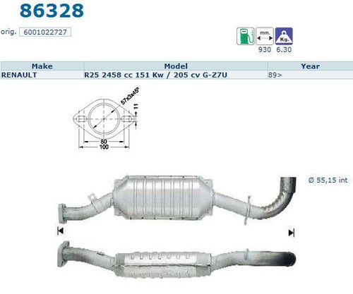 Pot catalytique renault r25 - catalytique,