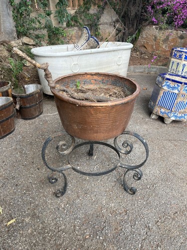 Jardinière fer cuivre - jardiniÈre.,