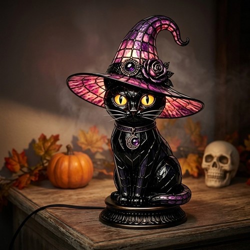 Lampe chat halloween veilleuse - lampe,