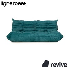 Ligne Roset Togo Canapé Trois Places Tissu Petrol Bleu Neuf