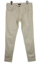 Pantalon Armani Jeans Femme EU 32 Beige Ajusté Décontracté À Zip
