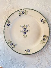 Plat Rond   Badonviller Terre de Fer Décor Bleuets