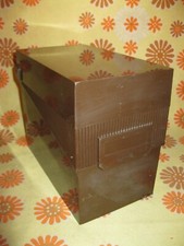 Vintage 80s Ancienne BOÎTE DE RANGEMENT LYNX MARRON Cartes Postales Photos Fiche