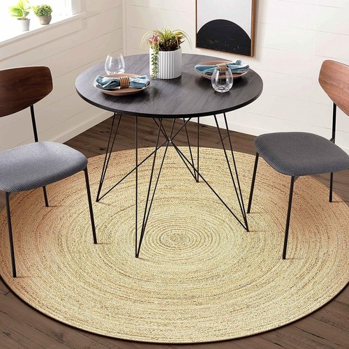 Tapis rond jute tressé - jute,