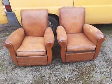 paire de fauteuil club en cuir