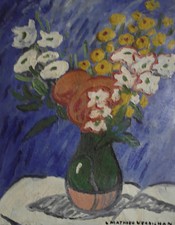 Louis-Mathieu Verdilhan. "Bouquet de fleurs" Huile sur toile v651