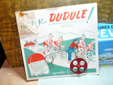 ANCIEN JOUET  FRANCE  RARE DUDULE LE CYCLISTE TOLE TOUR DE FRANCE VELO 1950