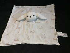Doudou plat lange lapin blanc