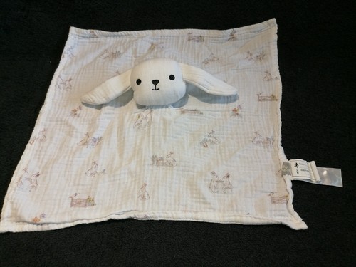 Doudou plat lange lapin blanc