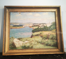 tableau huile sur toile paysage Breton Rivière signé  impressionniste