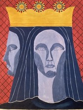 Grand Dessin Gouache Sur