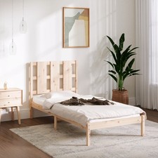 Cadre de Lit Bois de Pin Massif 140x190cm Sommier Adulte Double Chambre vidaXL