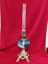 Ancienne Lampe A Pétrole  bleue 